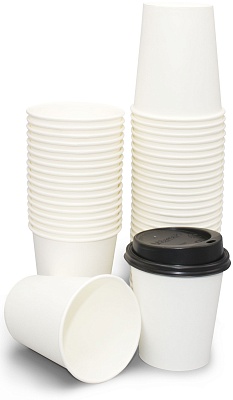 Стакан бумажный 1сл. SP9, 200/260мл цвет Белый (250+15)  Для горячих напитков СкандиПакк (х50/1000)