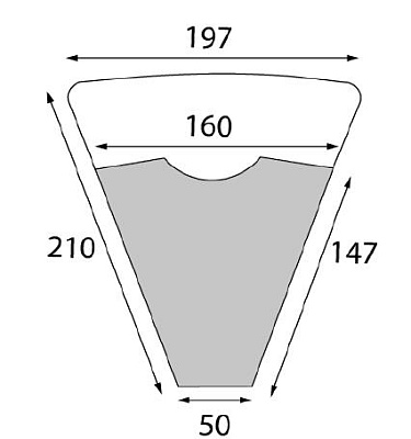 Конус бумажный для блина, вафли 210х197мм Crepe Cone цвет Крафт/Белый OSQ (х600)