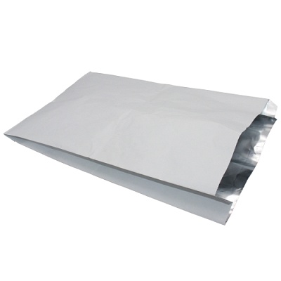 Пакет бумажный с плоским дном 200х50х330мм Фольгированный, без печати цвет Белый Артпласт (х700)